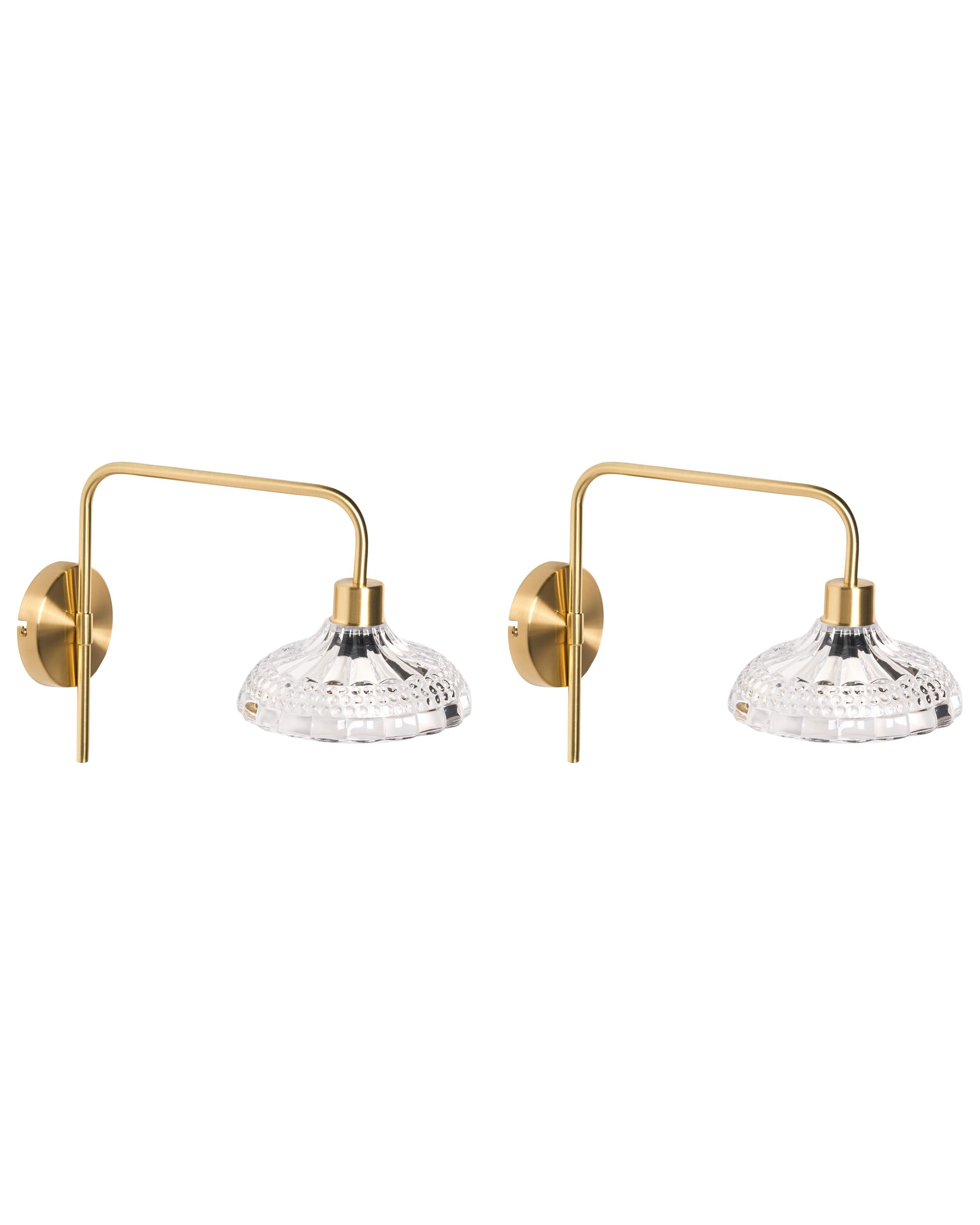  Set Of 2 Wall Lamps MOLINO Metal Gold