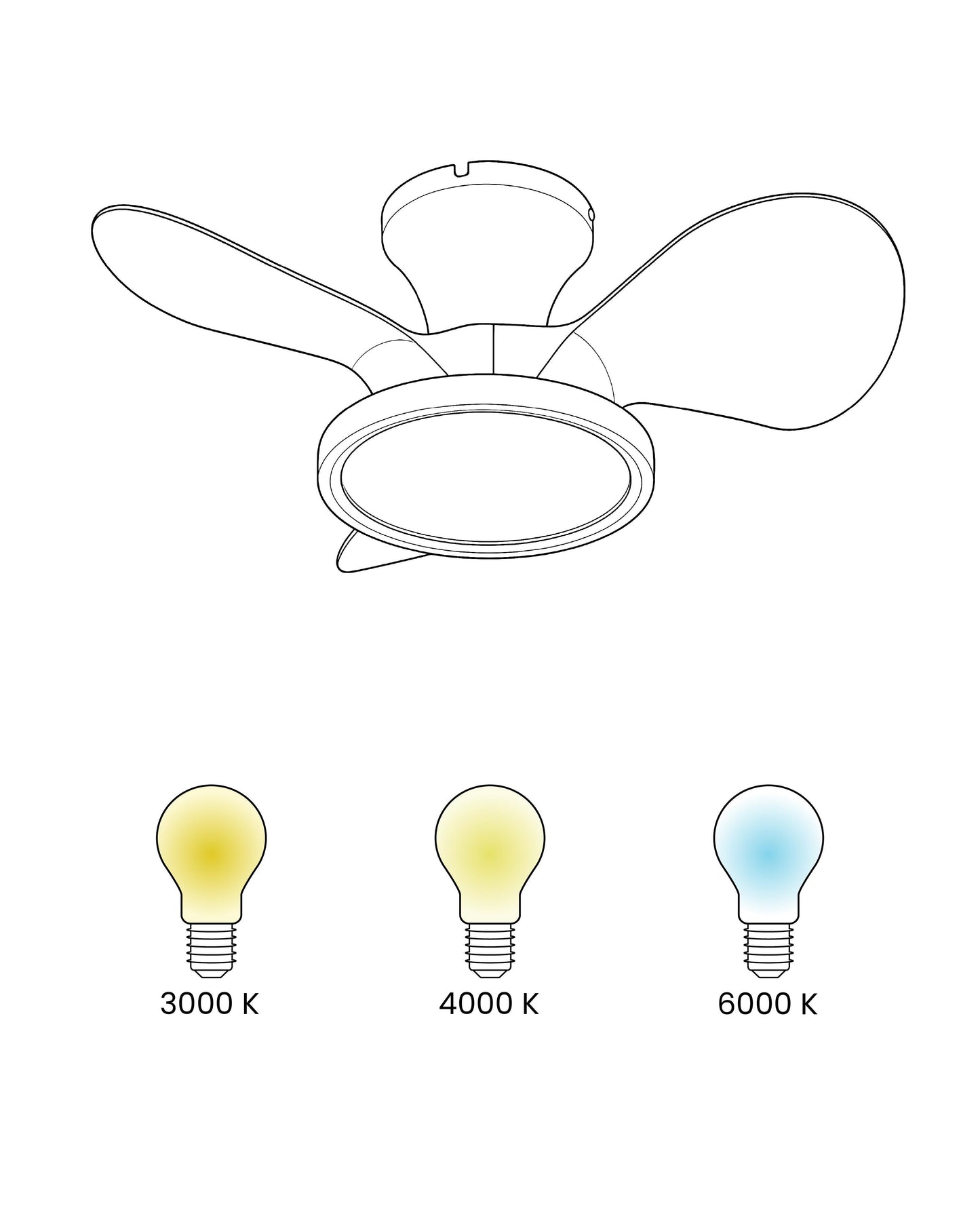  Ceiling Fan With Light PUNTI With Remote LED White
