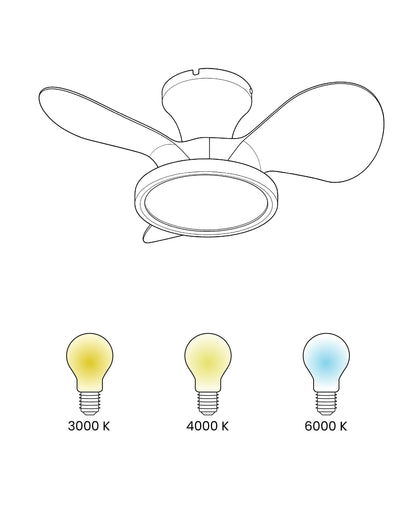  Ceiling Fan With Light PUNTI With Remote LED White
