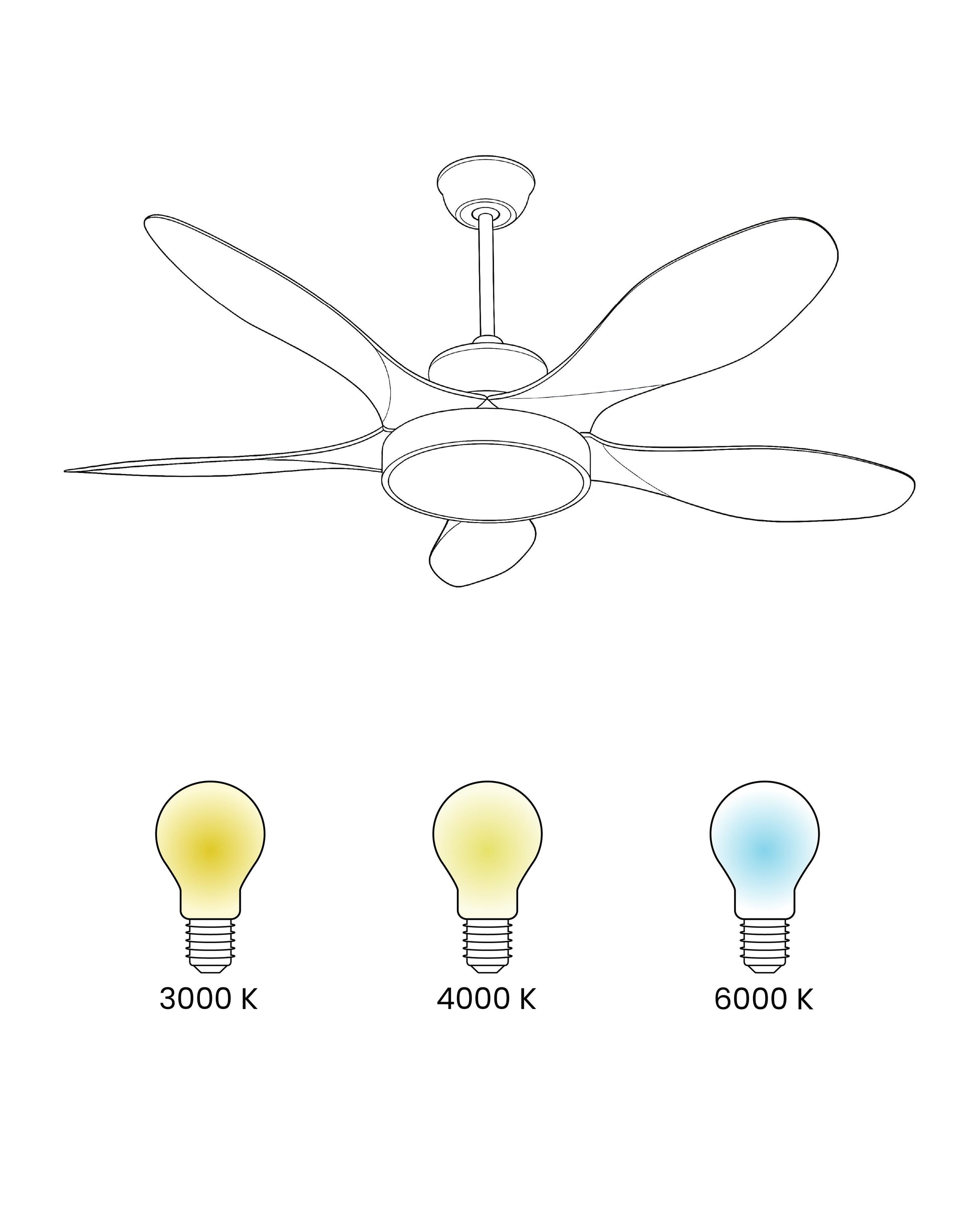  Ceiling Fan With Light BARBET With Remote LED Light Brown