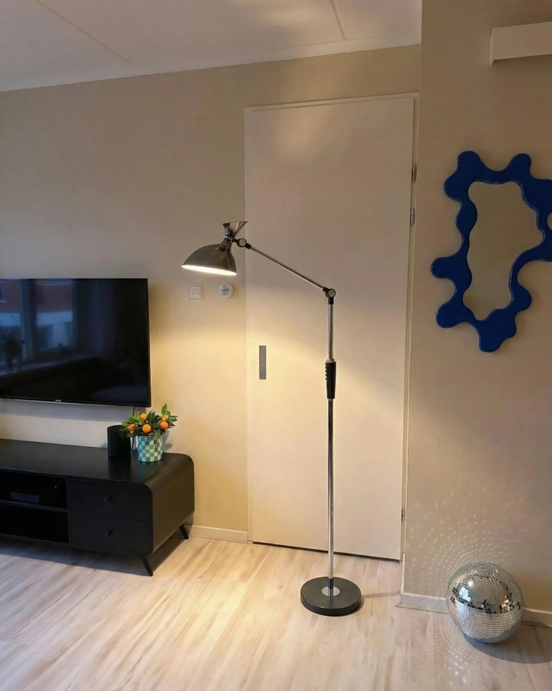  LED Floor Lamp ANDROMEDA With Dimmer Metal Silver