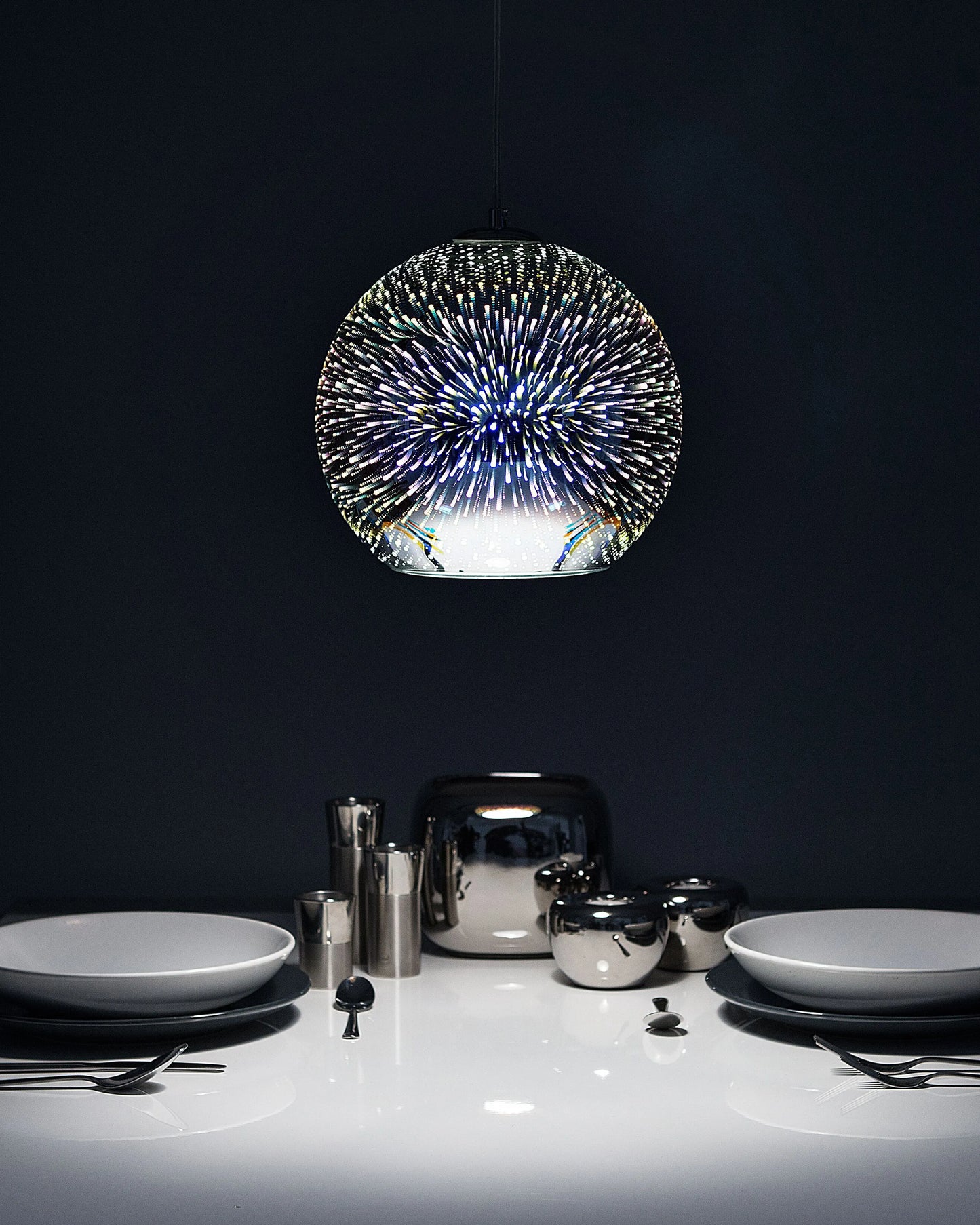  Pendant Lamp SESSERA Glass Silver