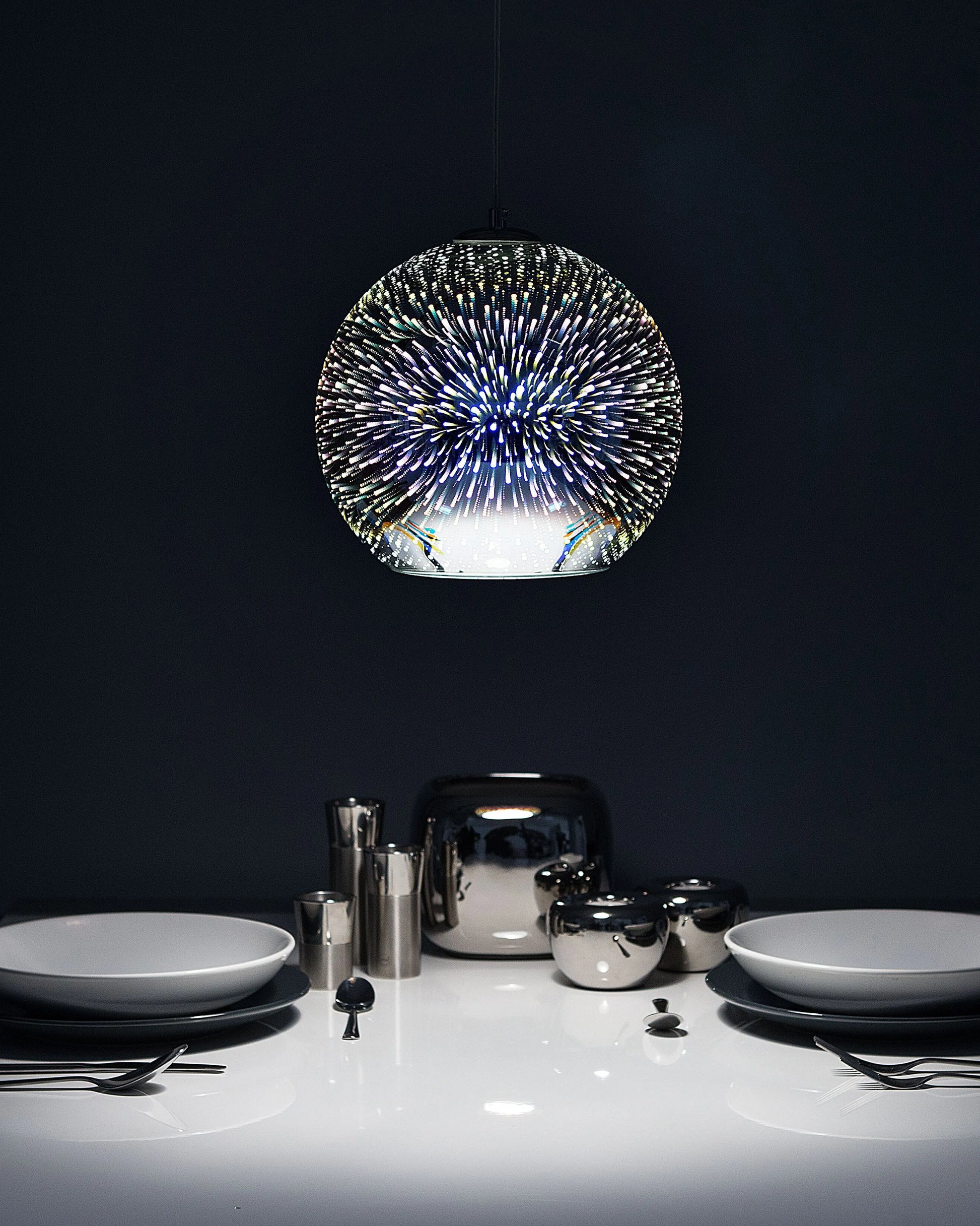 Pendant Lamp SESSERA Glass Silver