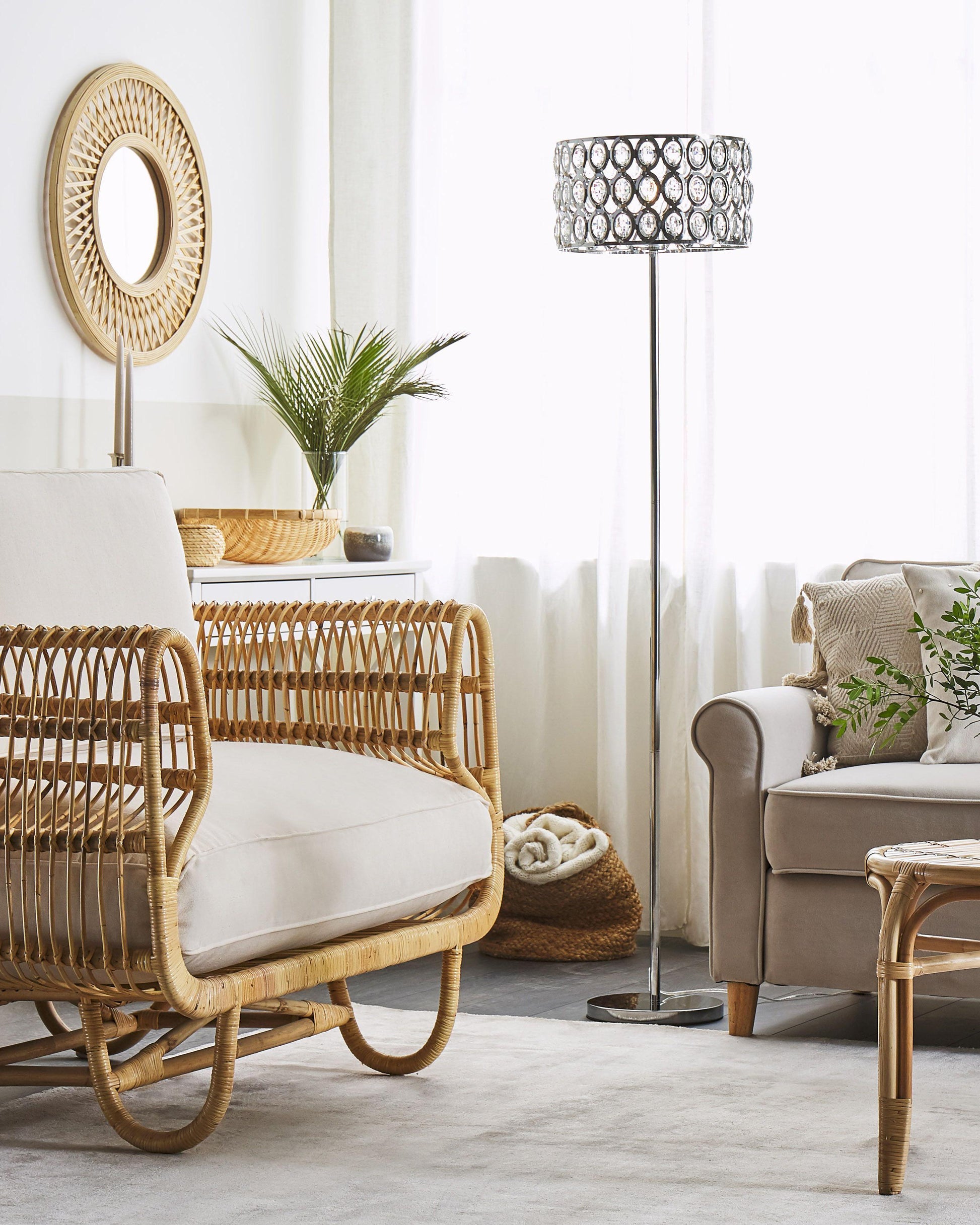  Floor Lamp TENNA Crystal Silver