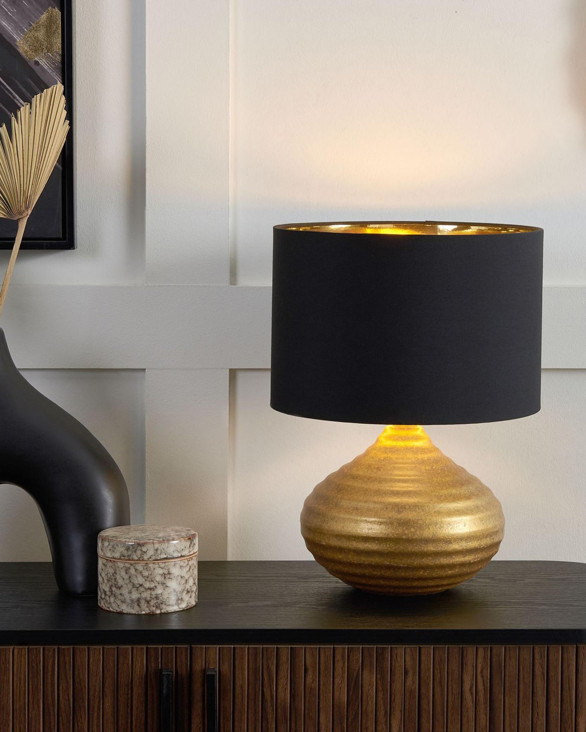  Table Lamp KUBAN Ceramic Gold