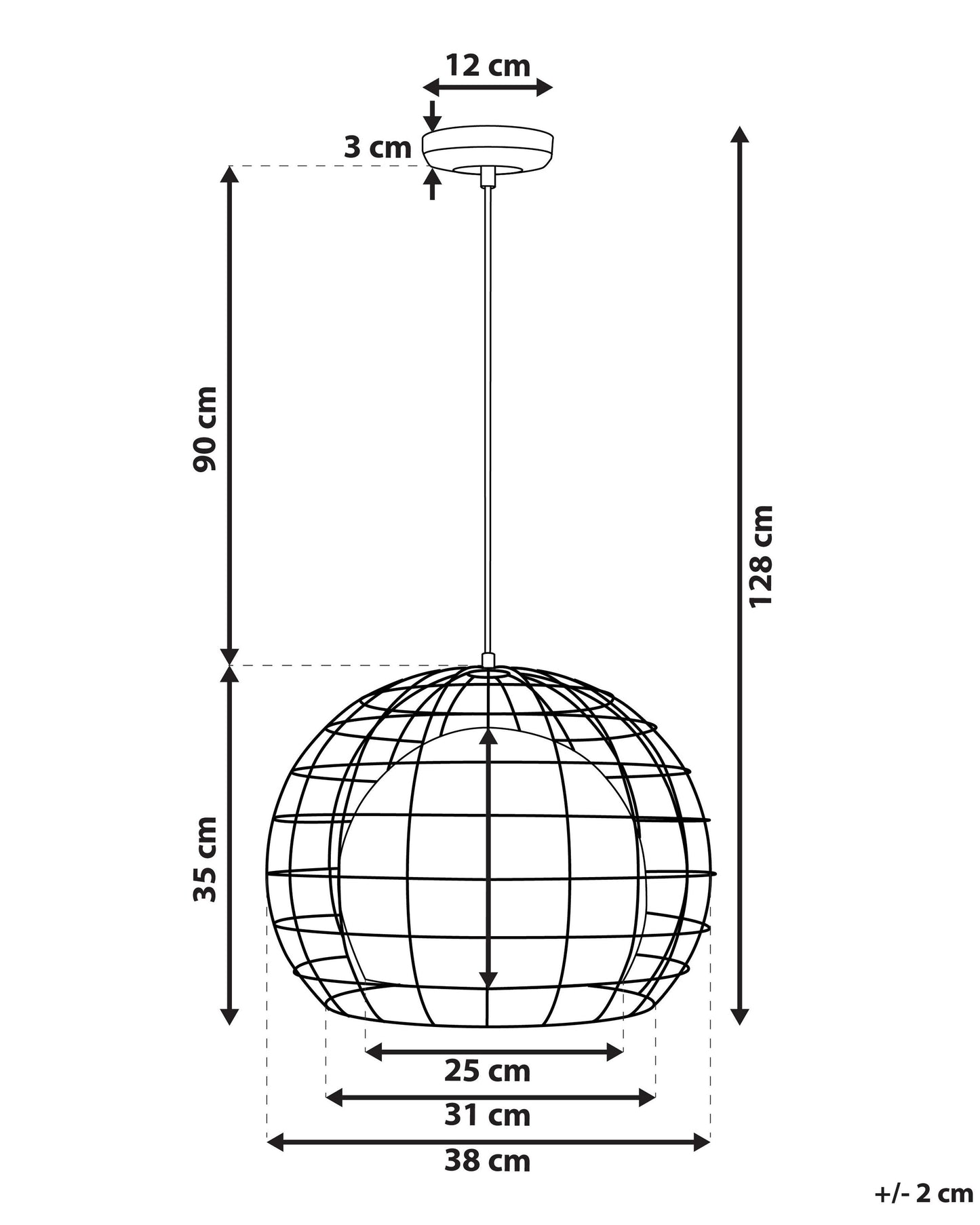  Pendant Lamp LIRI Metal Copper