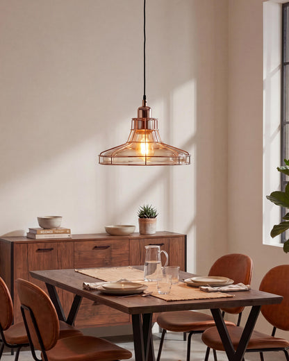  Pendant Lamp TORRE Glass Copper