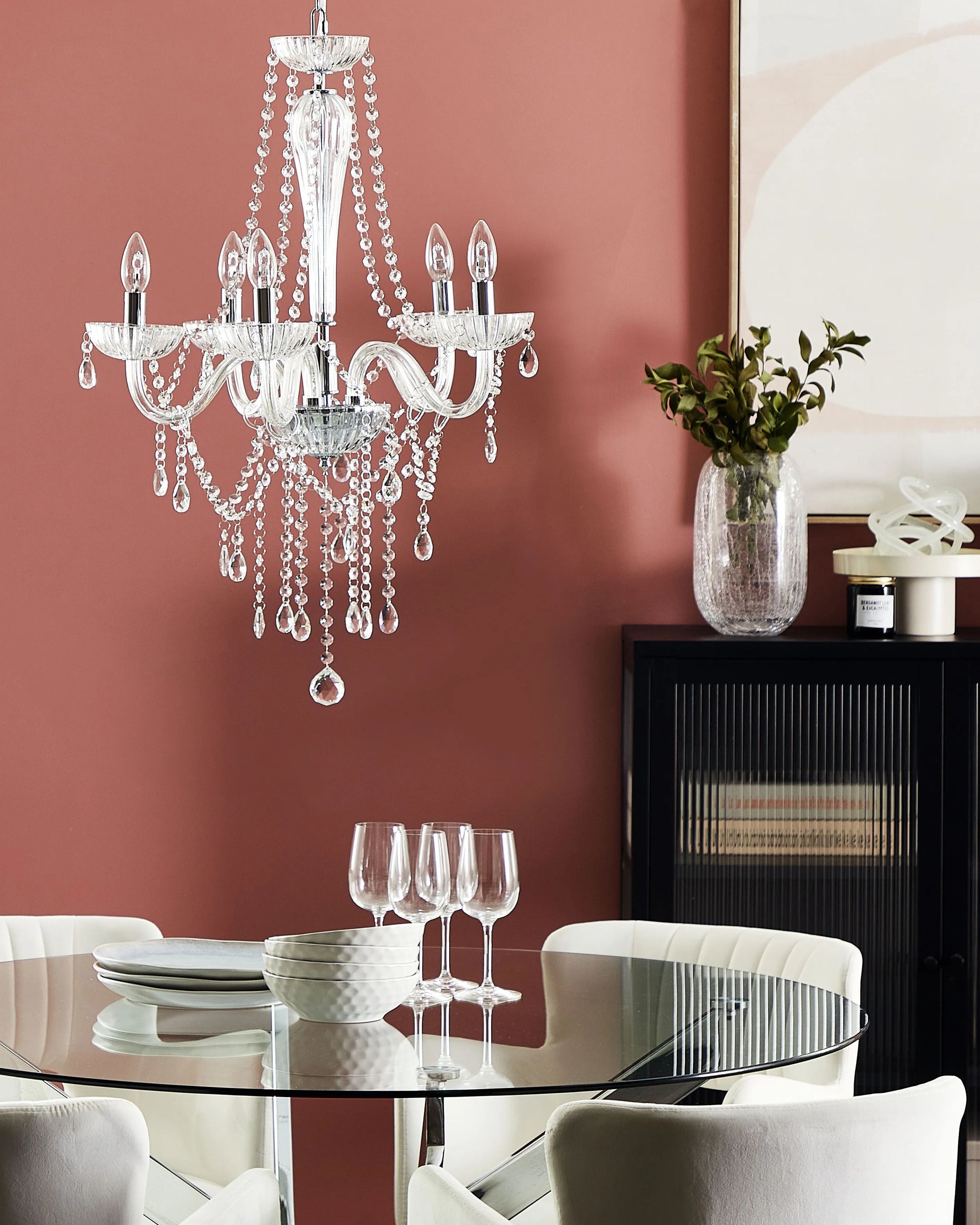  Chandelier LOCONE Crystal Silver