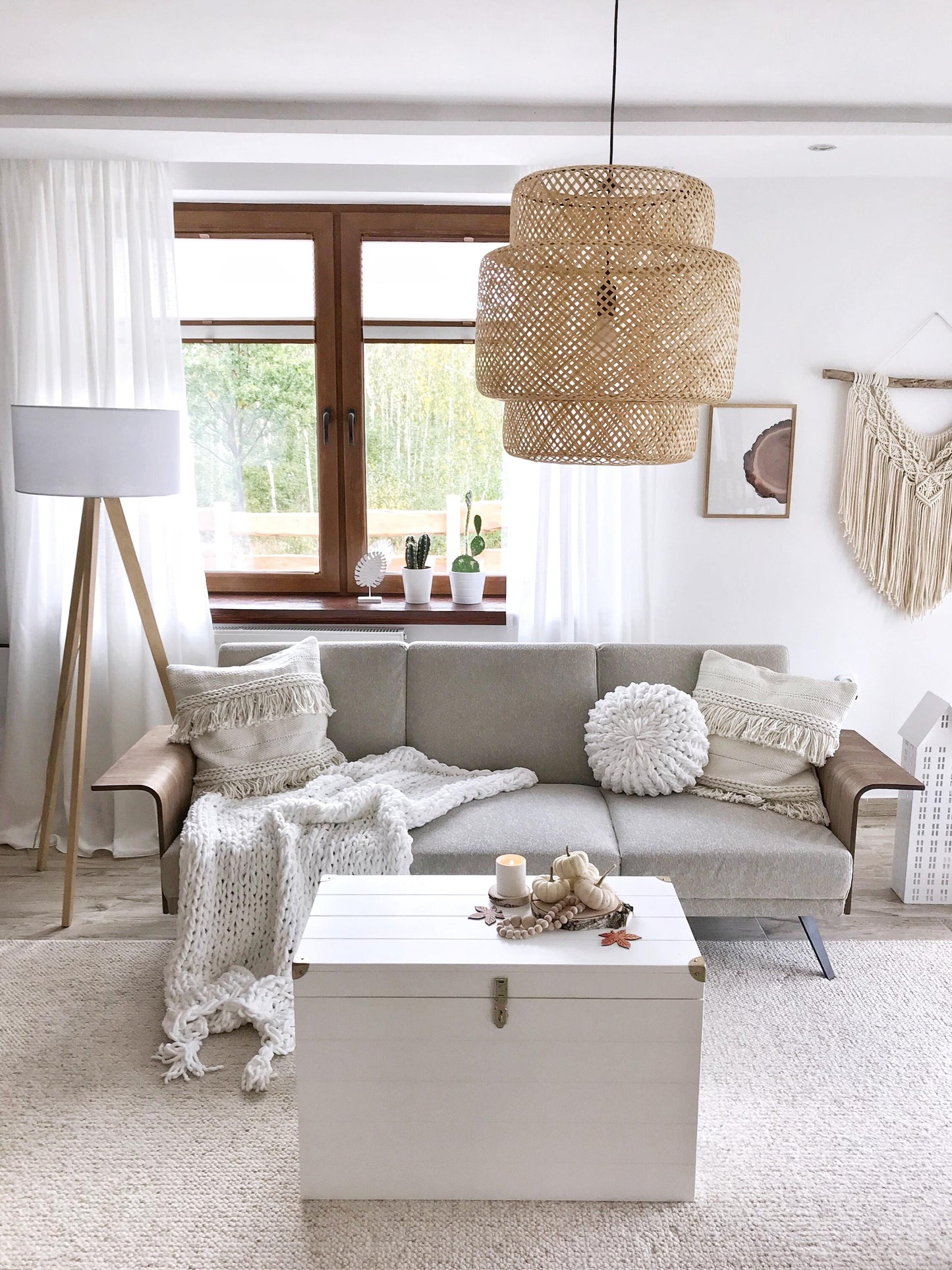  Floor Lamp NITRA Oak Wood Grey