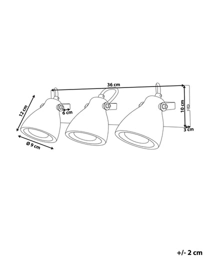  3 Light Spotlight MISTAGO Adjustable Concrete Grey