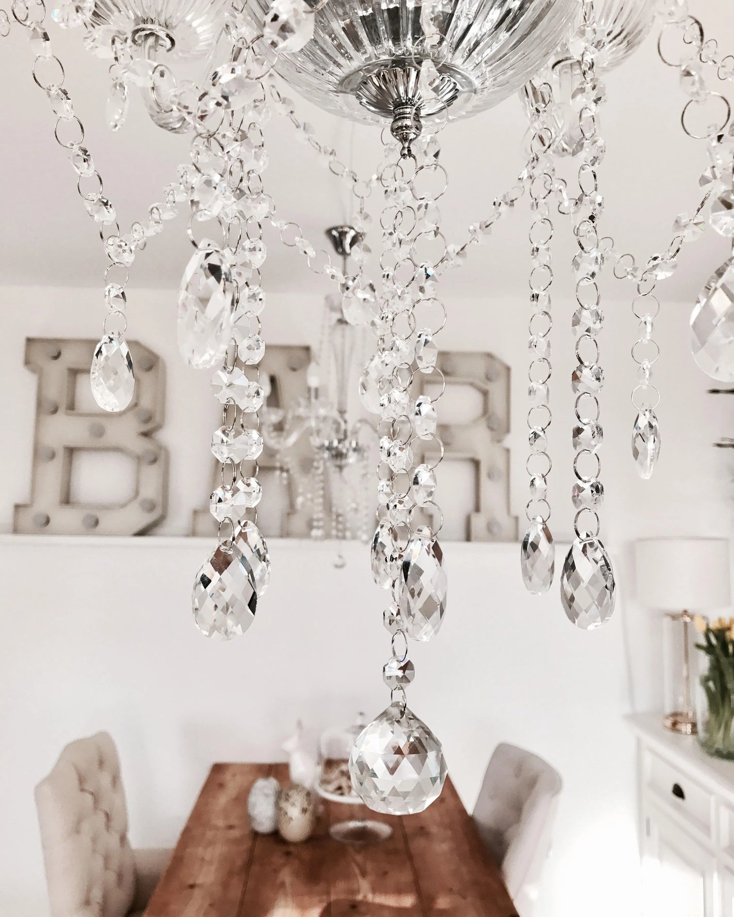  Chandelier LOCONE Crystal Silver