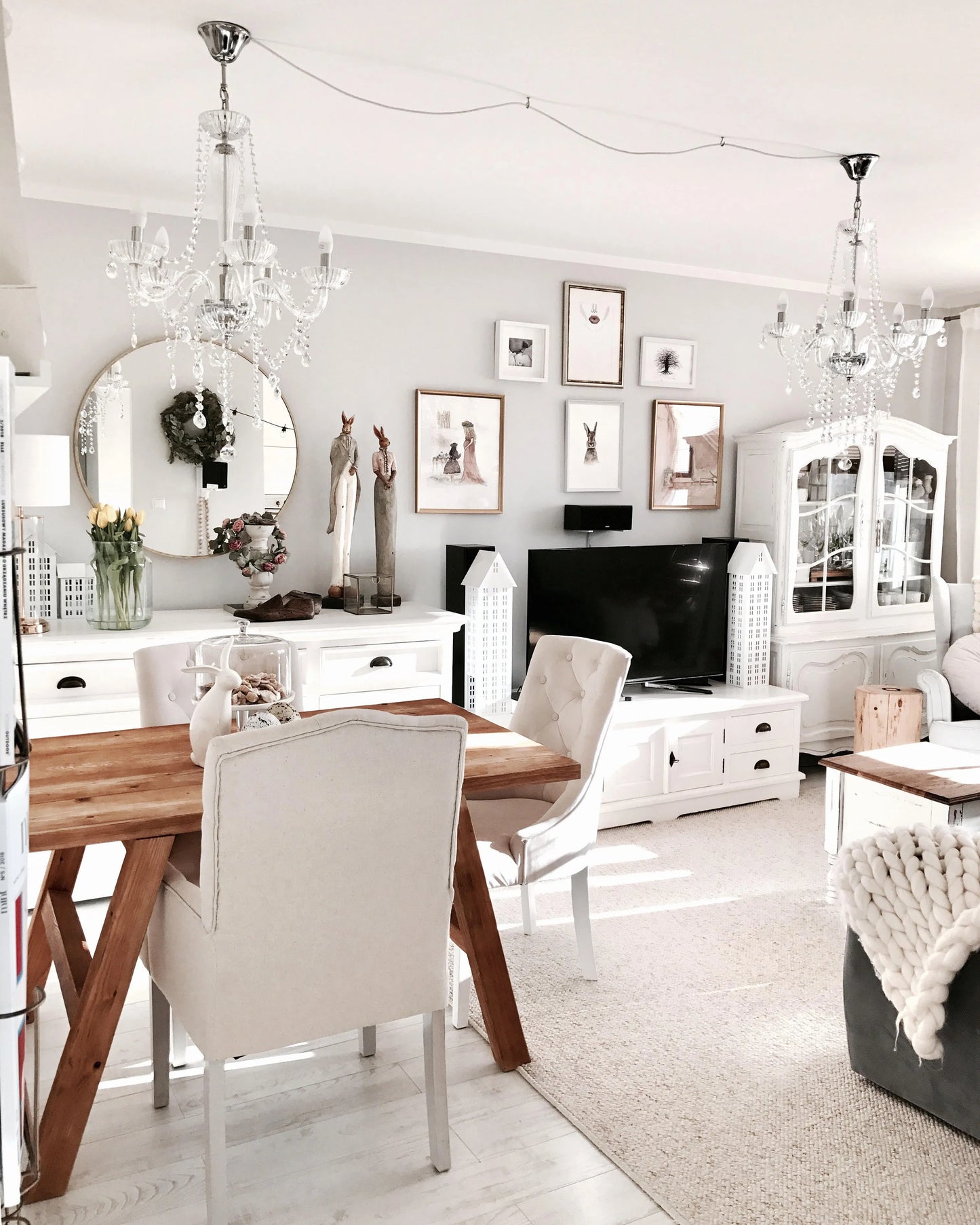  Chandelier LOCONE Crystal Silver