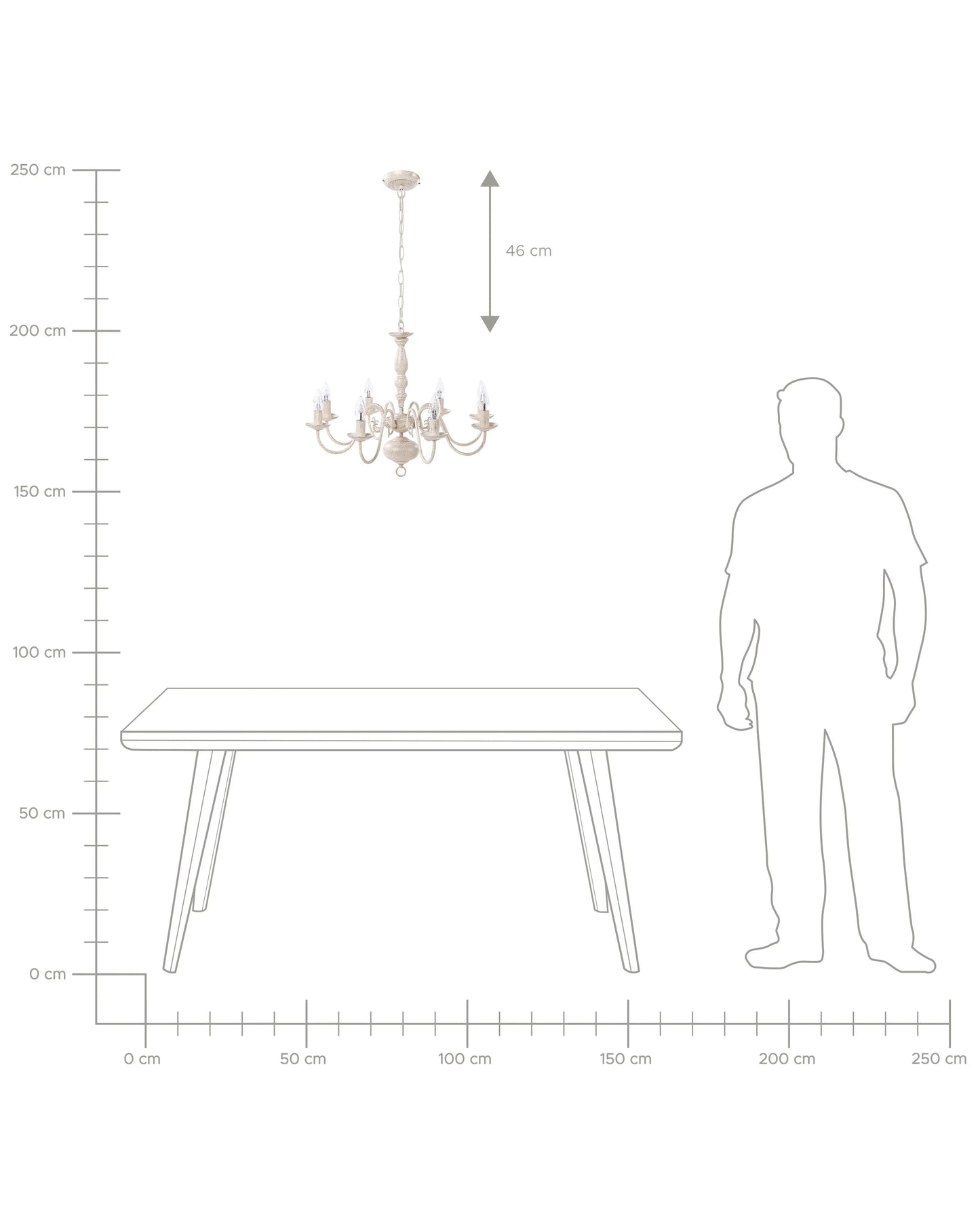  Chandelier BRITHON Metal White