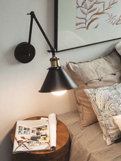  Set Of 2 Wall Lamps NARVA Adjustable Metal Black