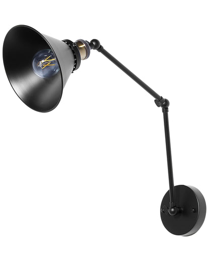  Set Of 2 Wall Lamps NARVA Adjustable Metal Black