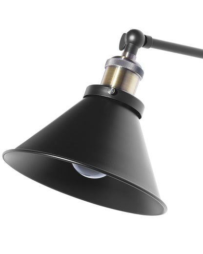  Set Of 2 Wall Lamps NARVA Adjustable Metal Black
