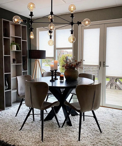  Floor Lamp NITRA Oak Wood Black