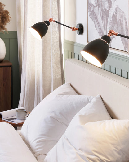  Set Of 2 Wall Lamps MISSISSIPPI Adjustable Metal Graphite Grey