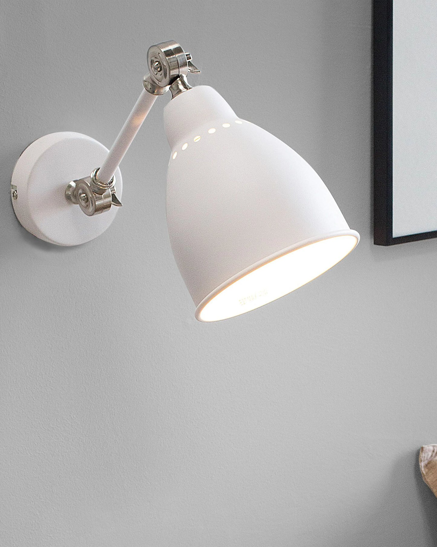 Set Of 2 Wall Lamps MISSISSIPPI Adjustable Metal White
