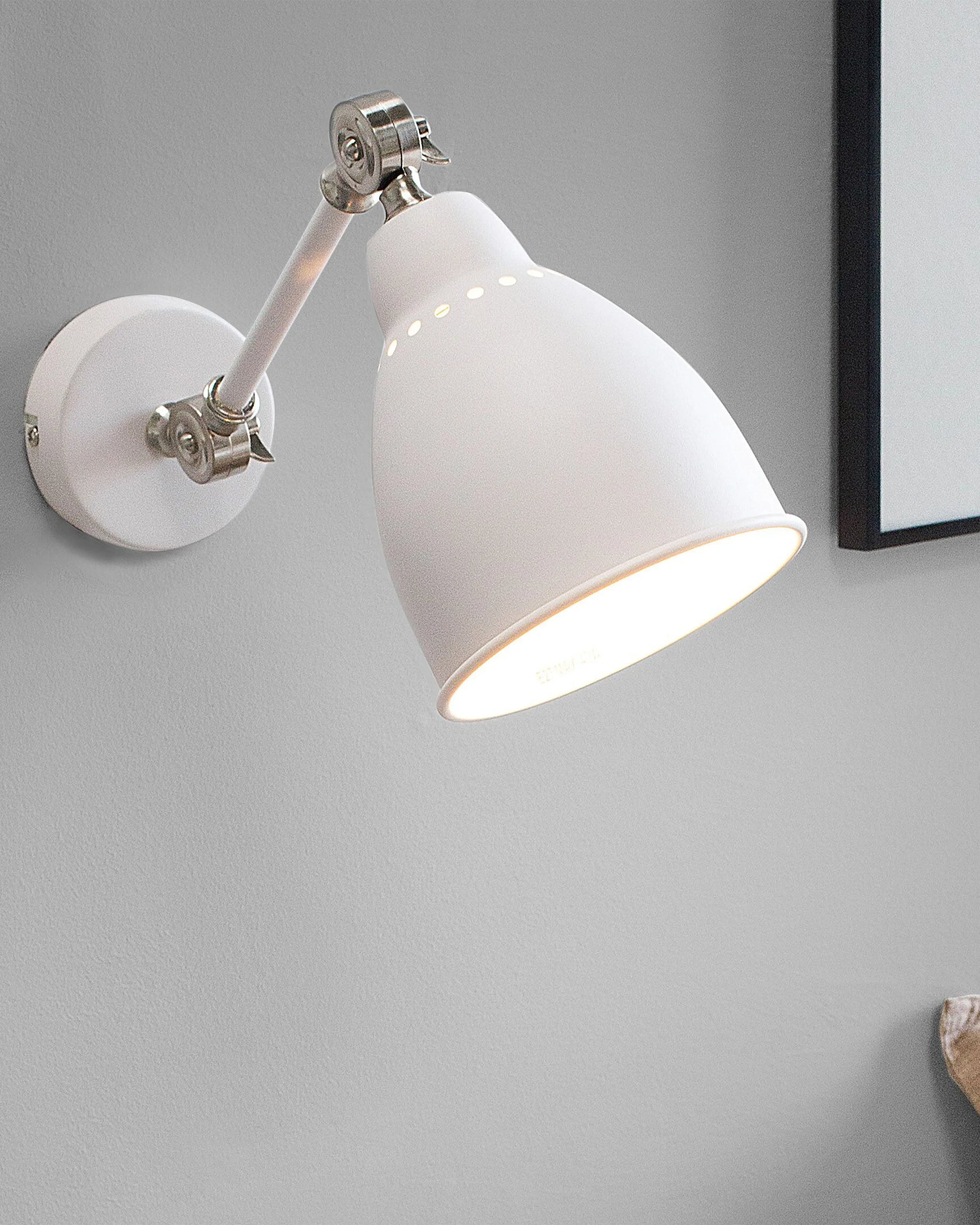  Set Of 2 Wall Lamps MISSISSIPPI Adjustable Metal White
