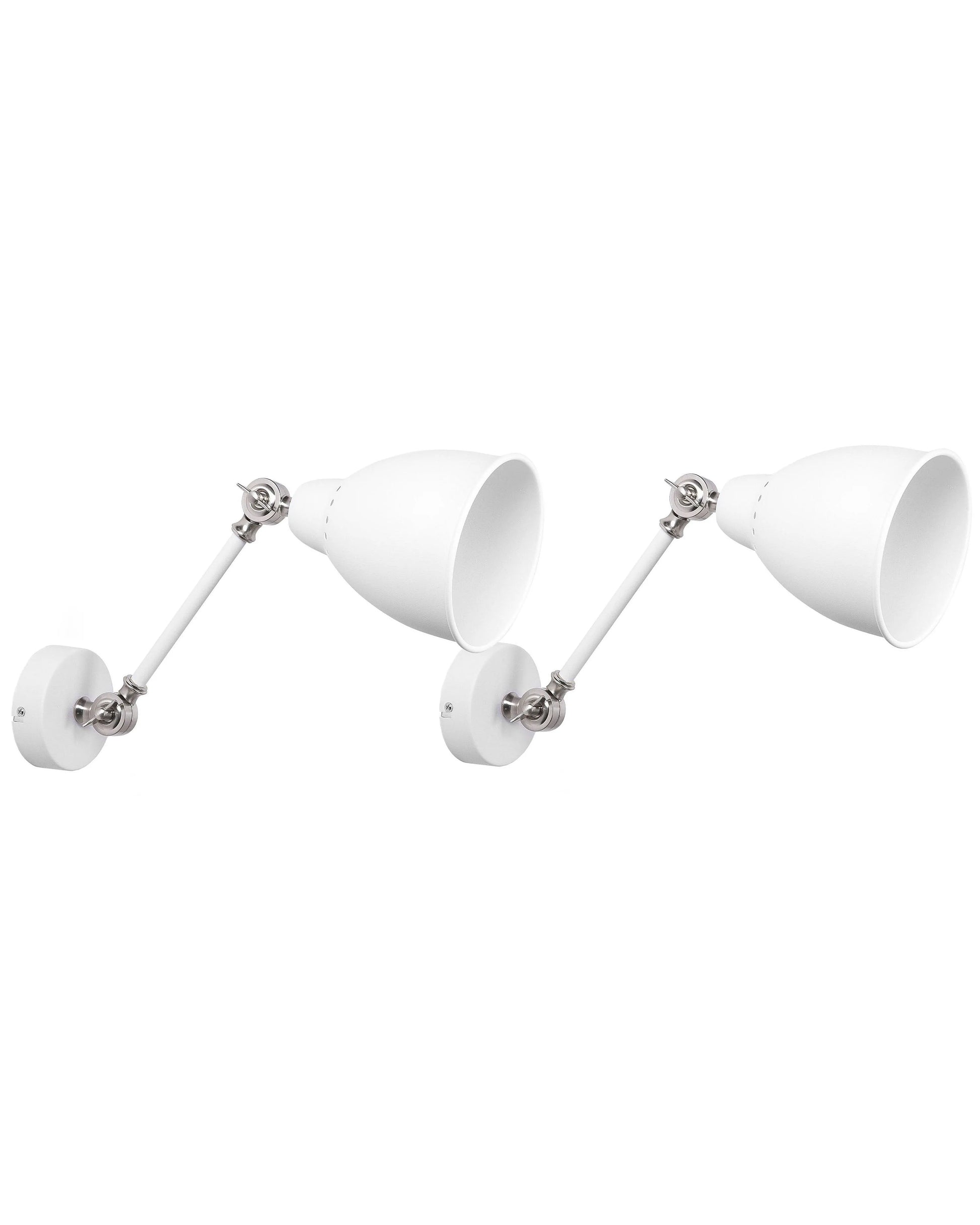  Set Of 2 Wall Lamps MISSISSIPPI Adjustable Metal White
