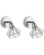  Set Of 2 Spotlight Lamps ERMA Adjustable Metal Silver