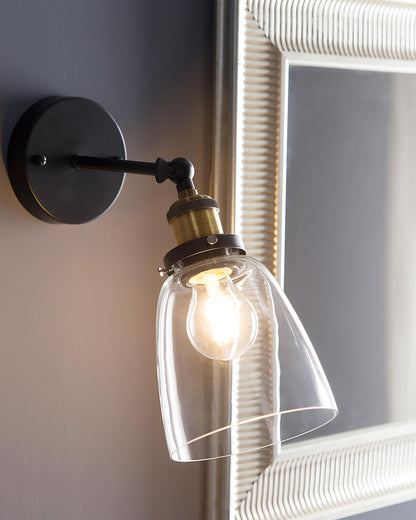  Set Of 2 Wall Lamps LOVAT Adjustable Metal Transparent Black