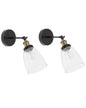  Set Of 2 Wall Lamps LOVAT Adjustable Metal Transparent Black
