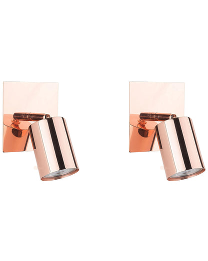  Set Of 2 Spotlight Lamps TIGRIS Adjustable Metal Copper