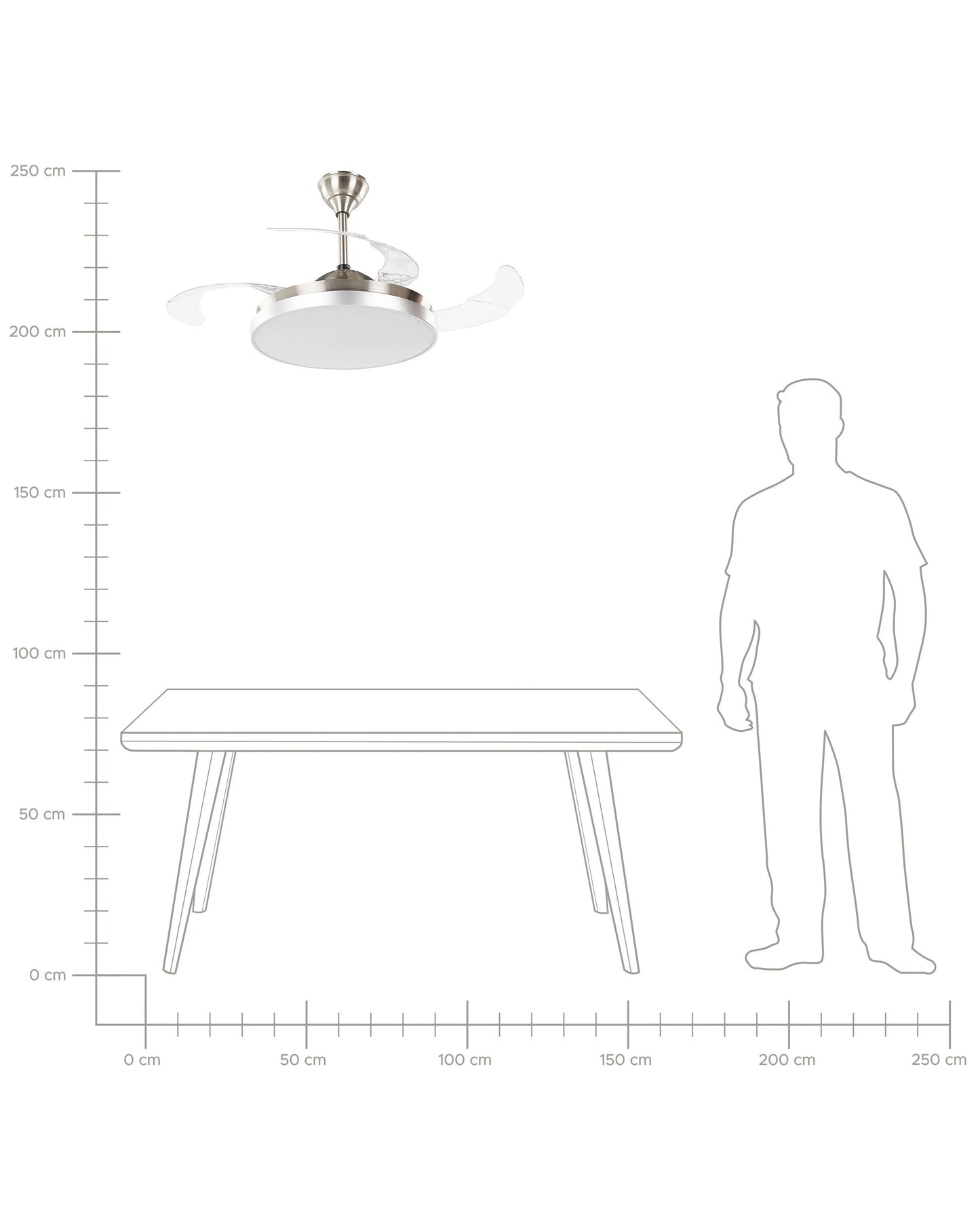  Ceiling Fan With Light IBAR With Remote LED Transparent