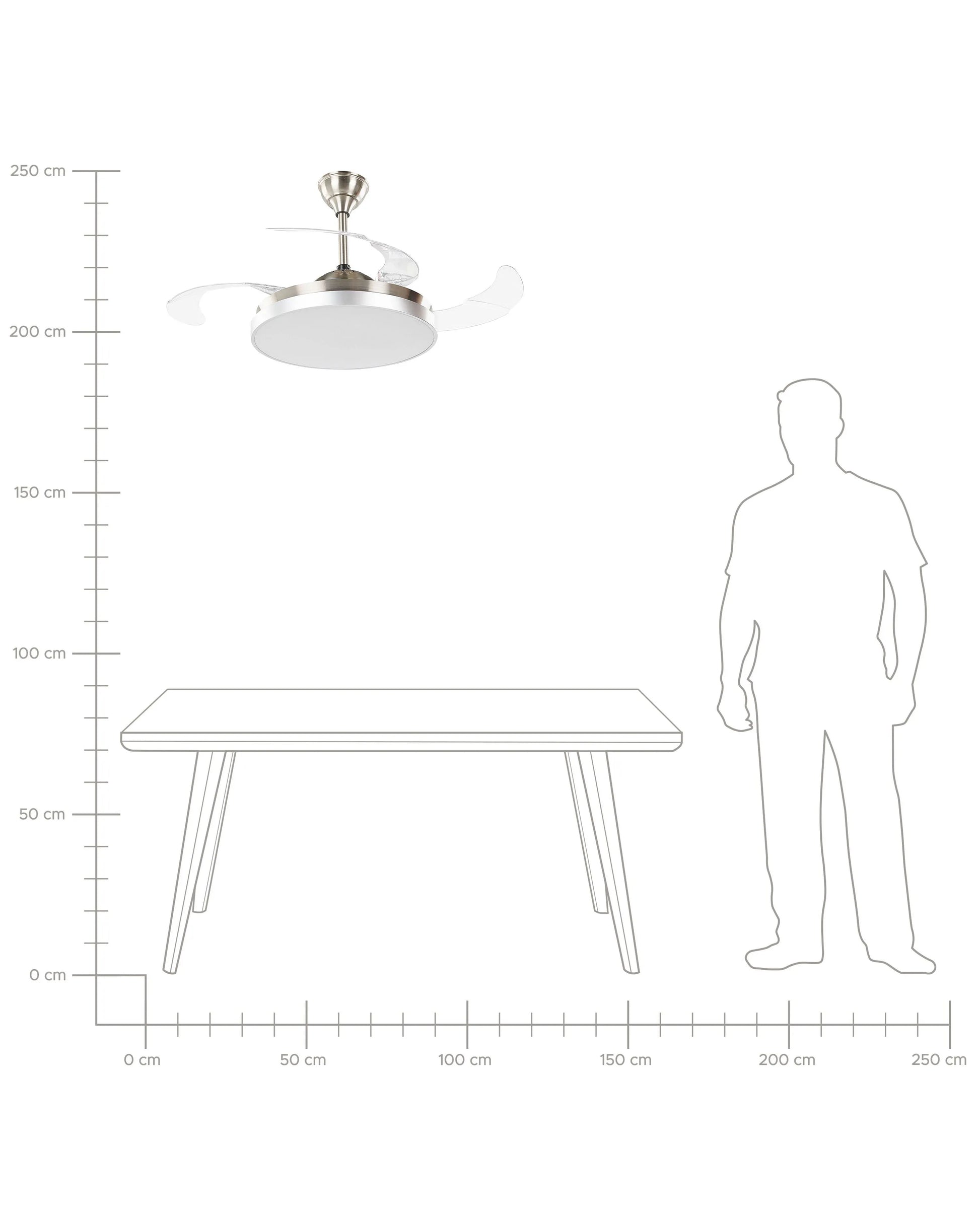  Ceiling Fan With Light IBAR With Remote LED Transparent