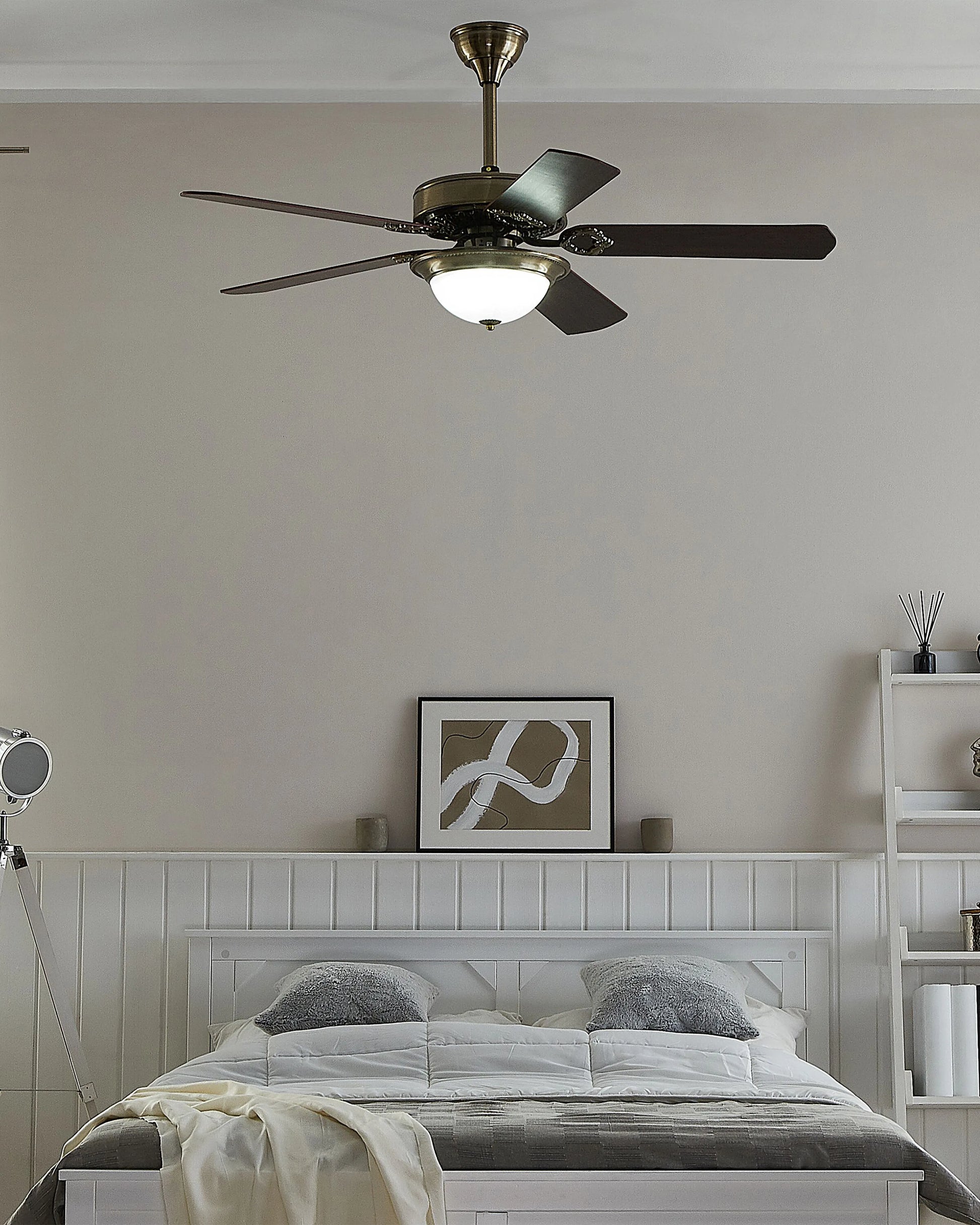  Ceiling Fan With Light BEGEJ With Remote LED Dark Brown