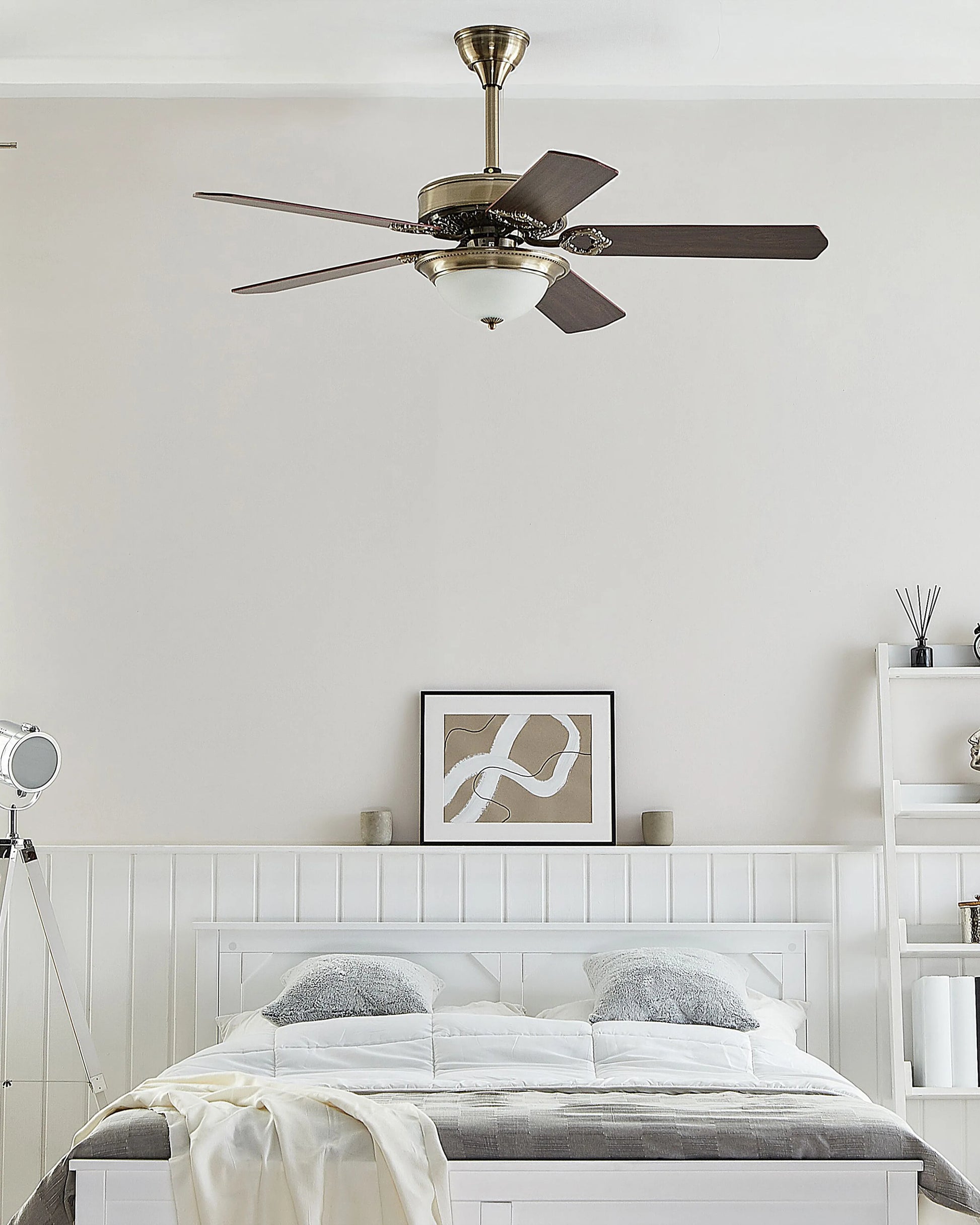  Ceiling Fan With Light BEGEJ With Remote LED Dark Brown