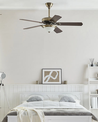  Ceiling Fan With Light BEGEJ With Remote LED Dark Brown