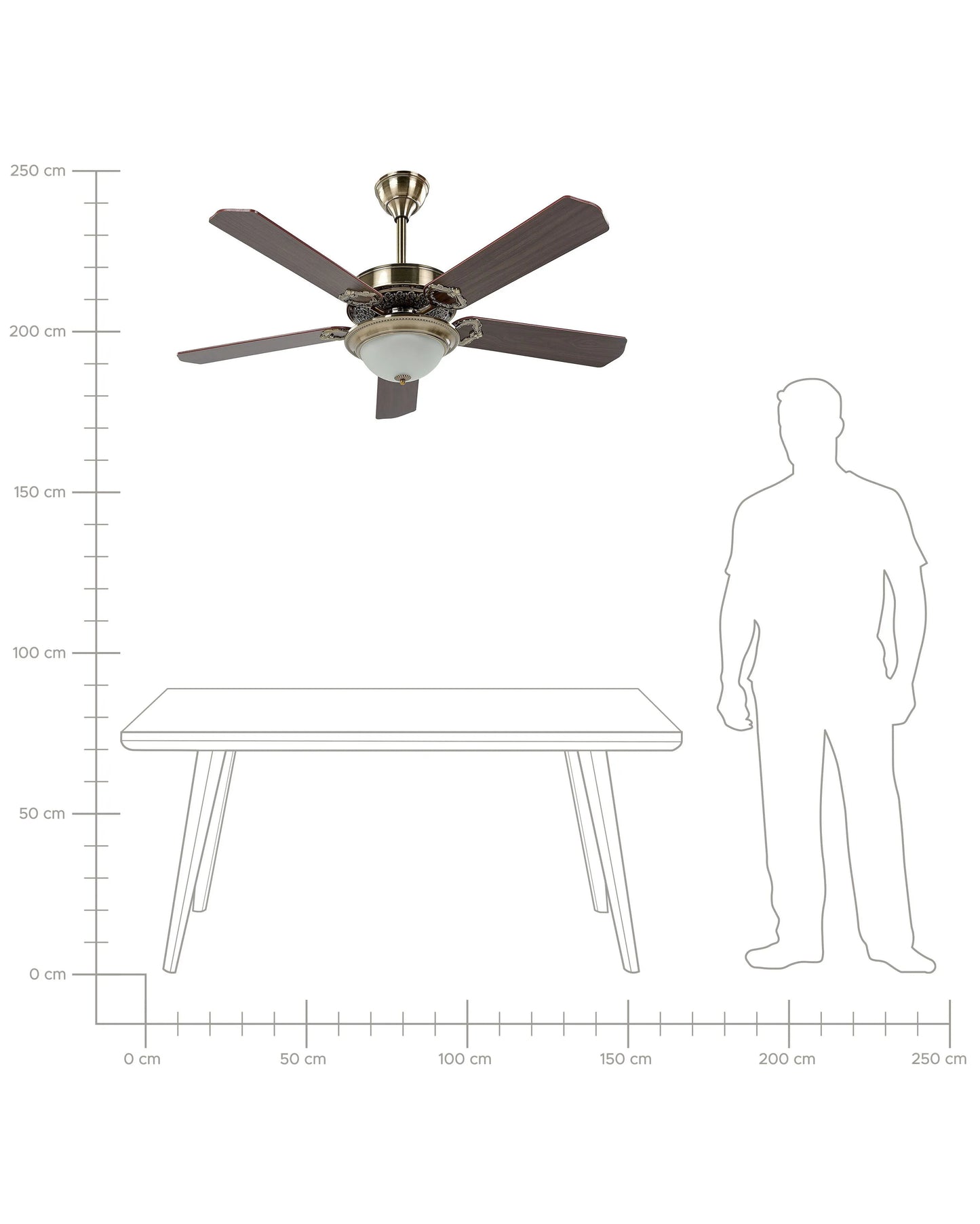  Ceiling Fan With Light BEGEJ With Remote LED Dark Brown