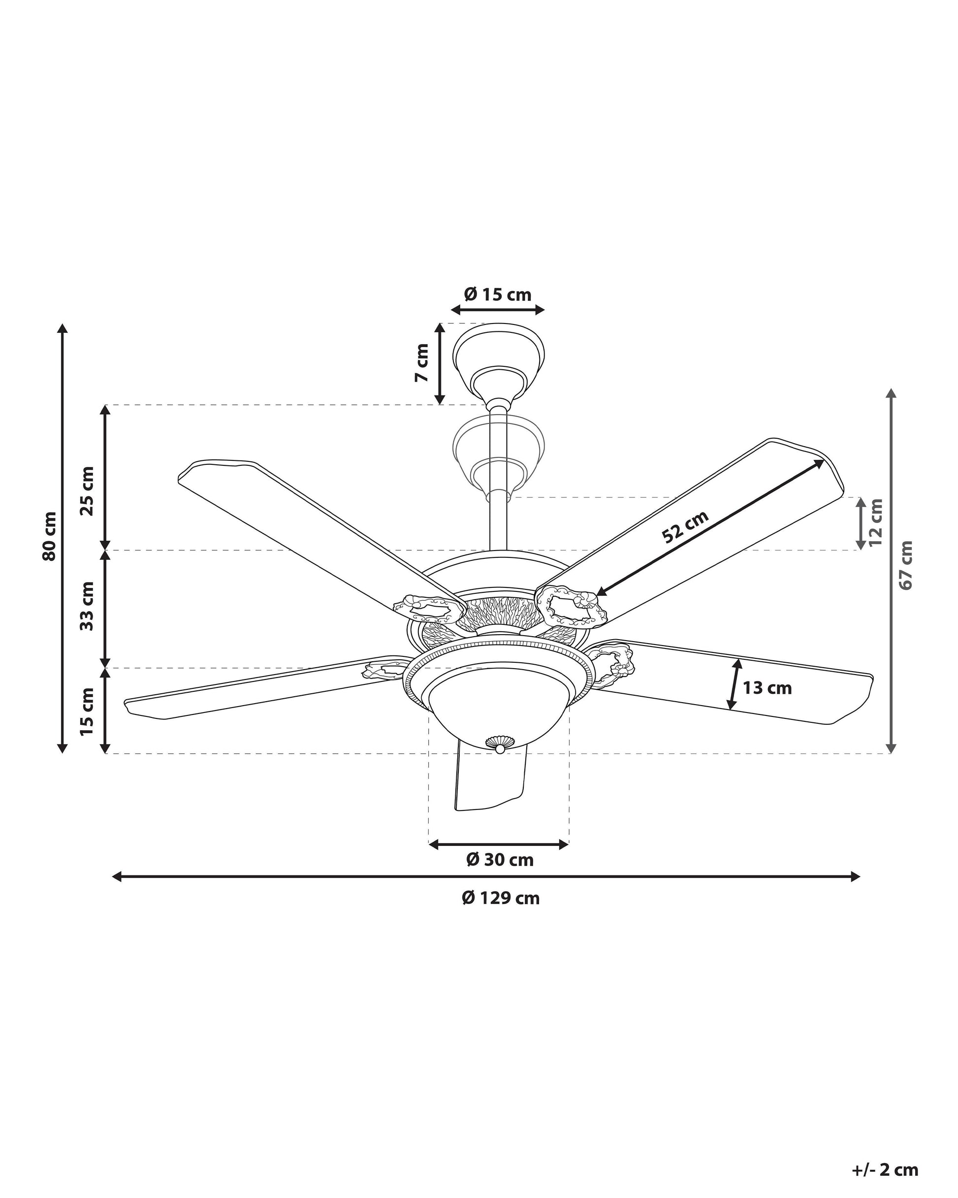  Ceiling Fan With Light BEGEJ With Remote LED Dark Brown