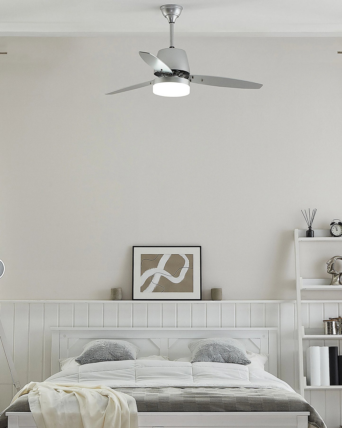 Ceiling Fan With Light MLAVA With Remote LED Silver