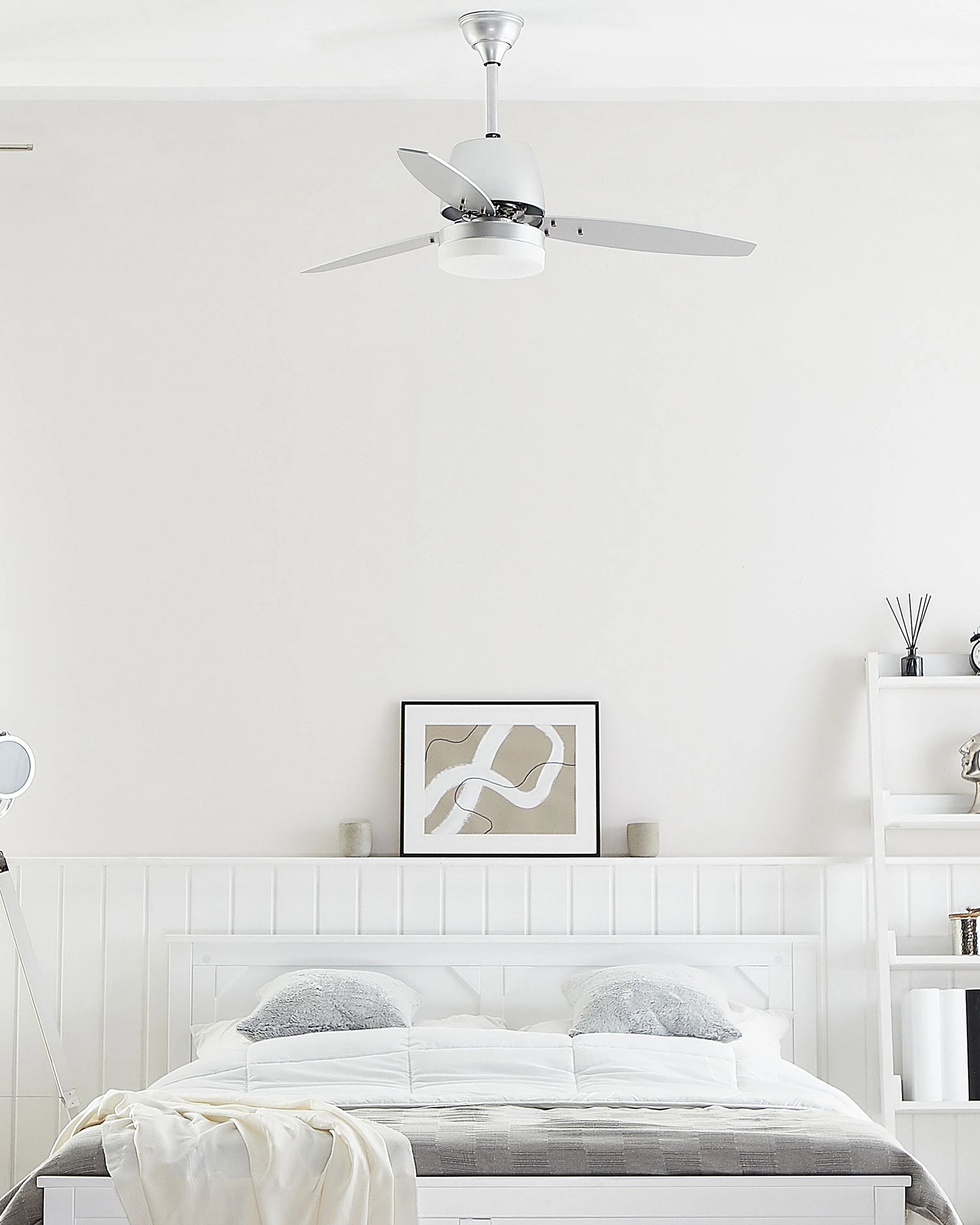  Ceiling Fan With Light MLAVA With Remote LED Silver