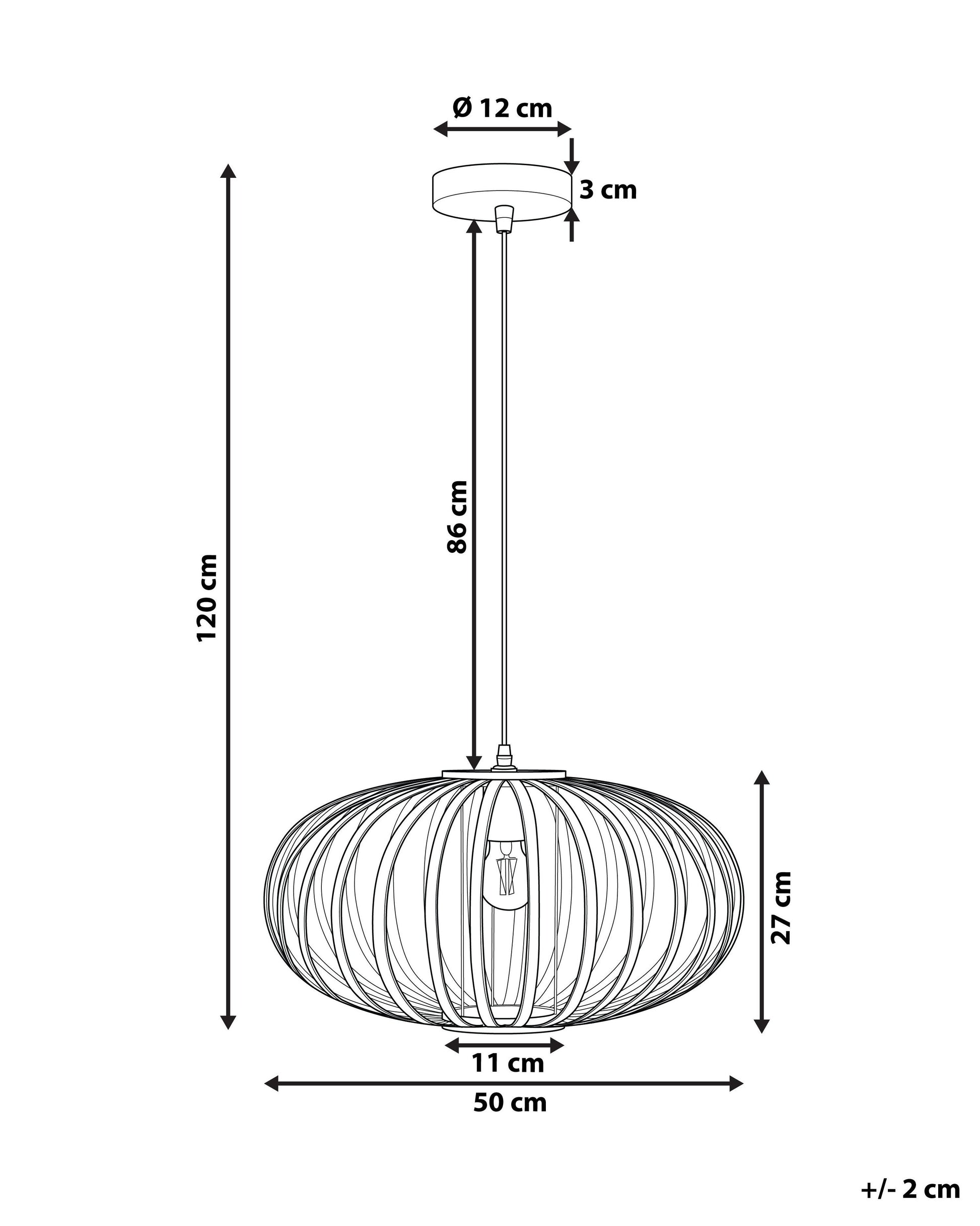  Pendant Lamp HAVEL Bamboo Wood Light Brown