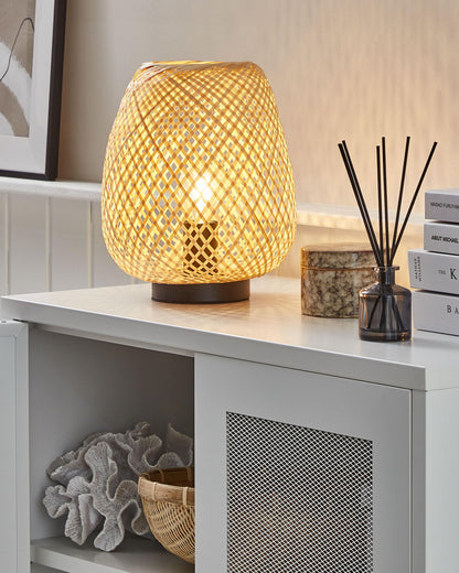  Table Lamp BOMU Bamboo Wood Light Brown