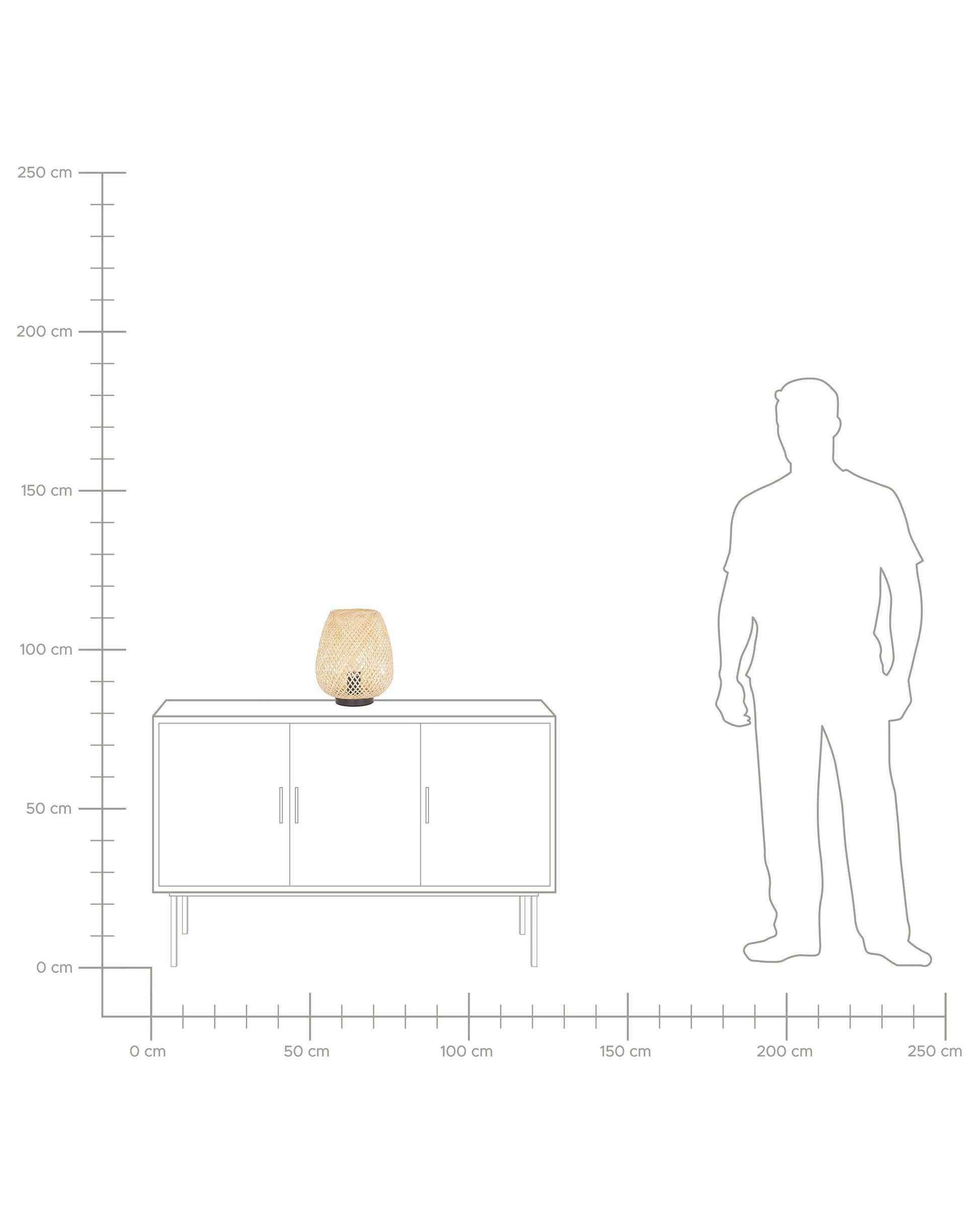  Table Lamp BOMU Bamboo Wood Light Brown