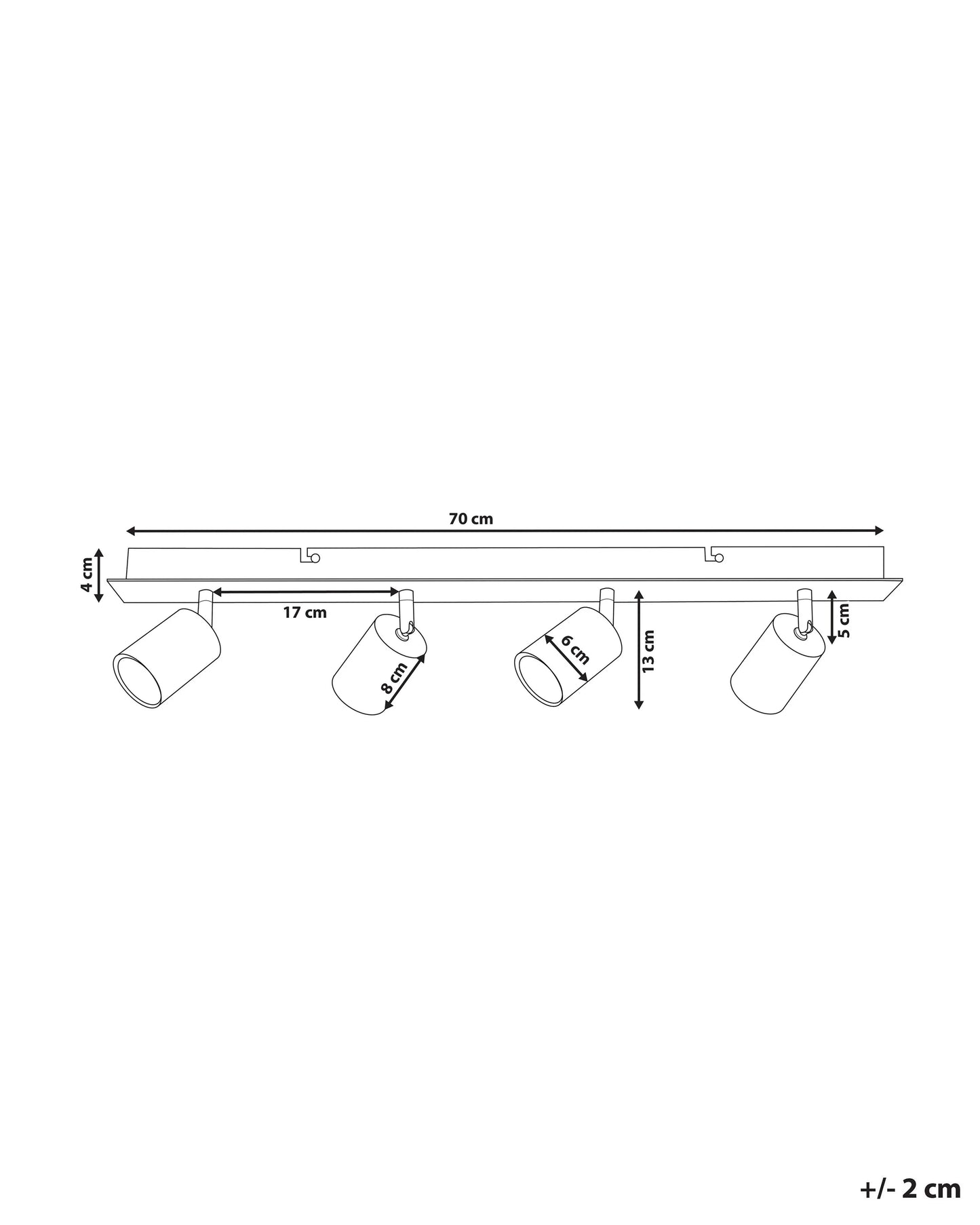  4 Light Spotlight TIGRIS Adjustable Metal White