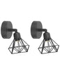  Set Of 2 Spotlight Lamps ERMA Adjustable Metal Black