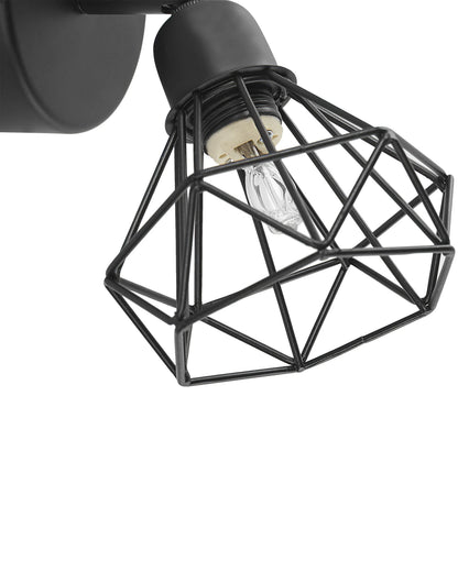  Set Of 2 Spotlight Lamps ERMA Adjustable Metal Black