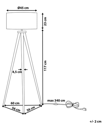  Floor Lamp NITRA Oak Wood Grey