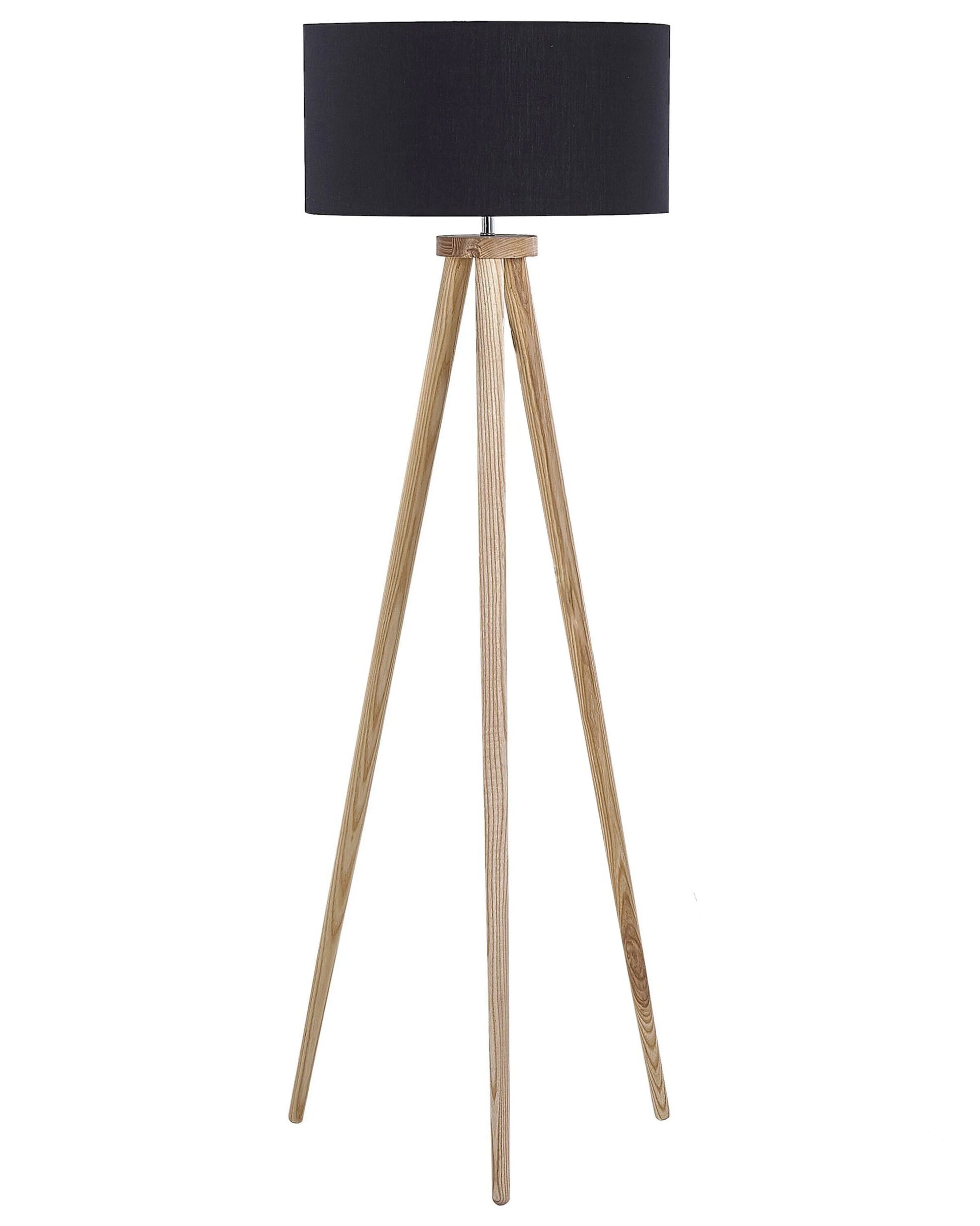  Floor Lamp NITRA Oak Wood Black