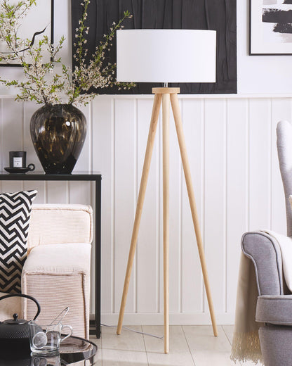  Floor Lamp NITRA Oak Wood White