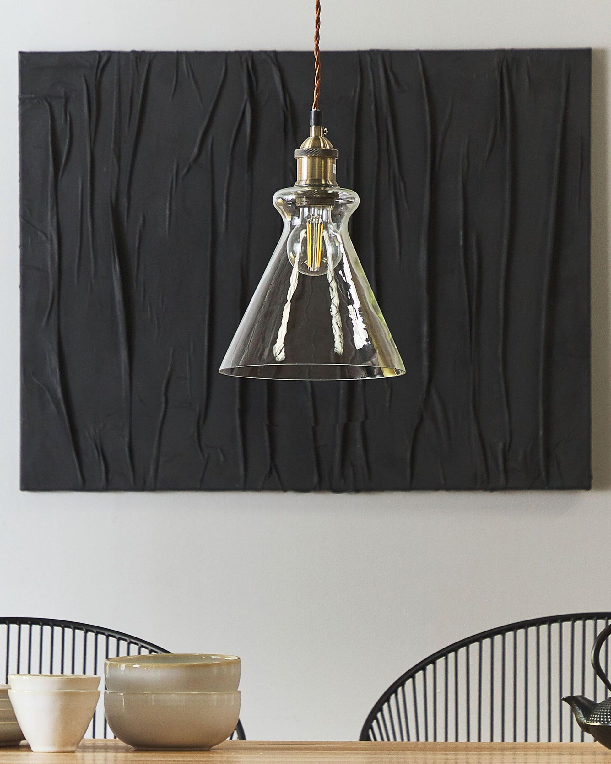  Pendant Lamp BERGANTES Glass Transparent