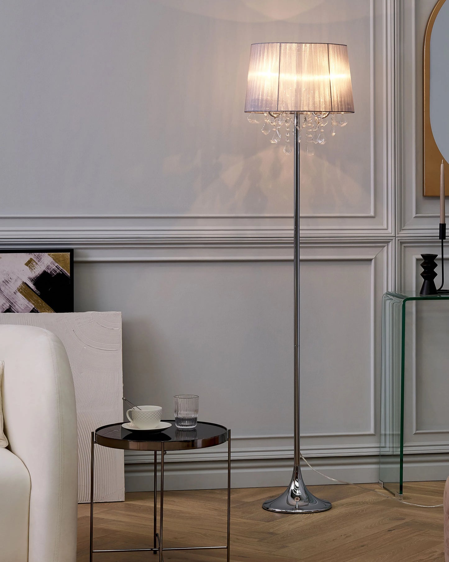  Floor Lamp EVANS Metal Light Grey