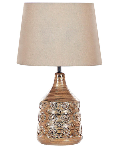  Table Lamp WARI Ceramic Golden Brown